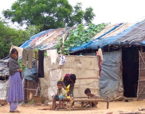 Slum in Delhi, India