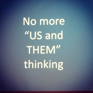 No more us and them